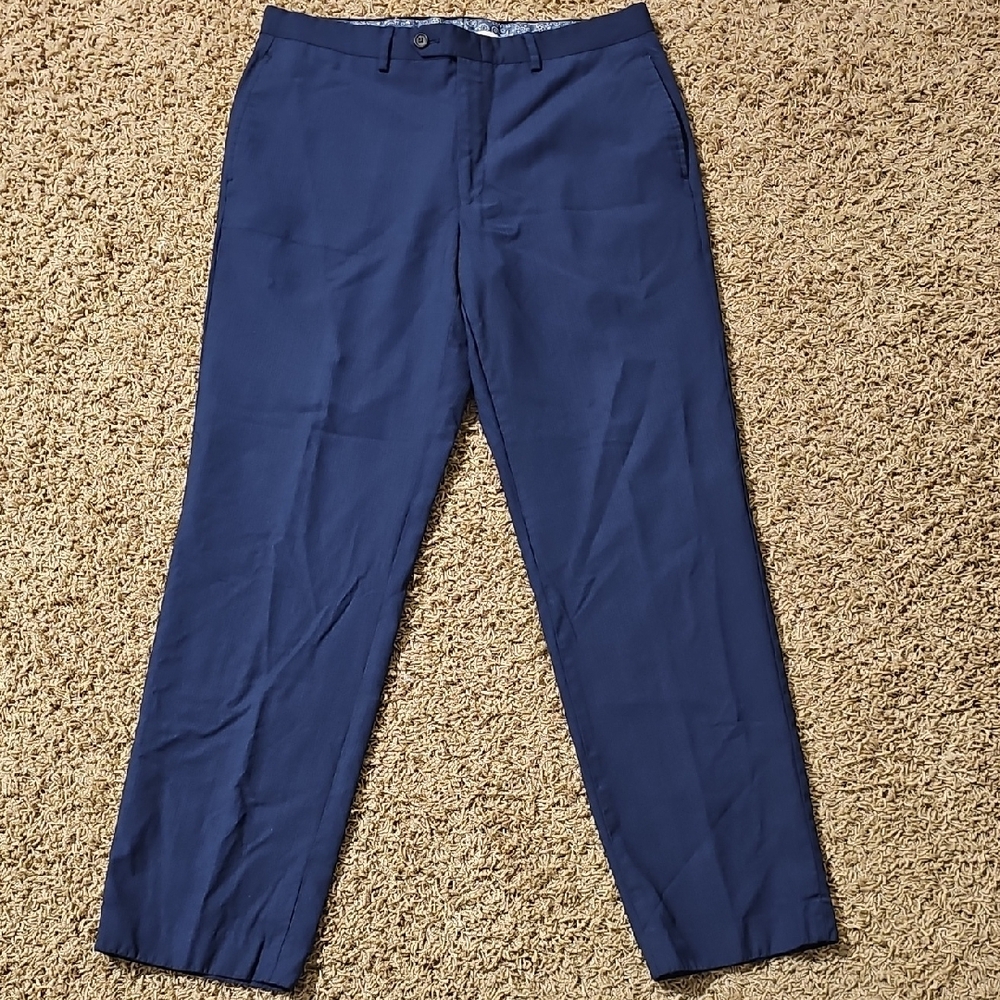 Lauren Ralph Lauren Pants 100% Wool Total Comfort Trousers Blue 34W 32L Suit